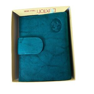 NWT Teal Wallet with Floral Embossing All Leather